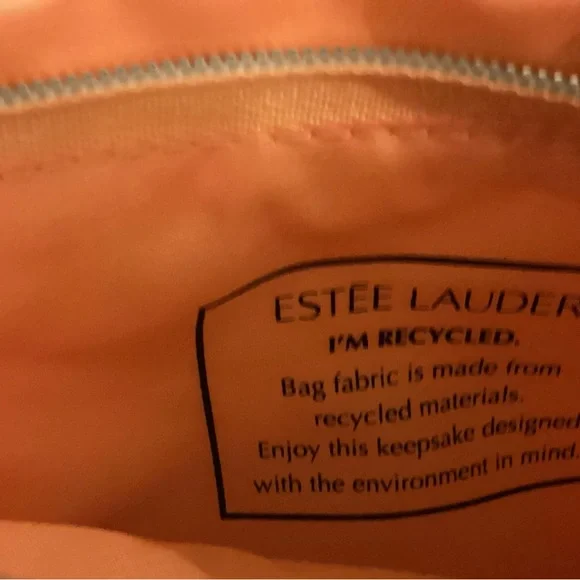 Estée Lauder Cosmetic/makeup bag orange/coral - Picture 5 of 7